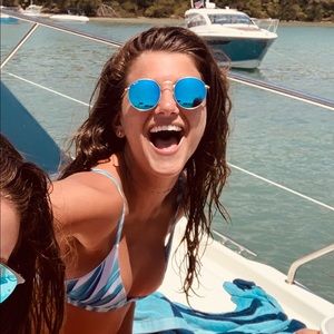 Raybans RB3447 Round Metal Classic— Blue Mirror